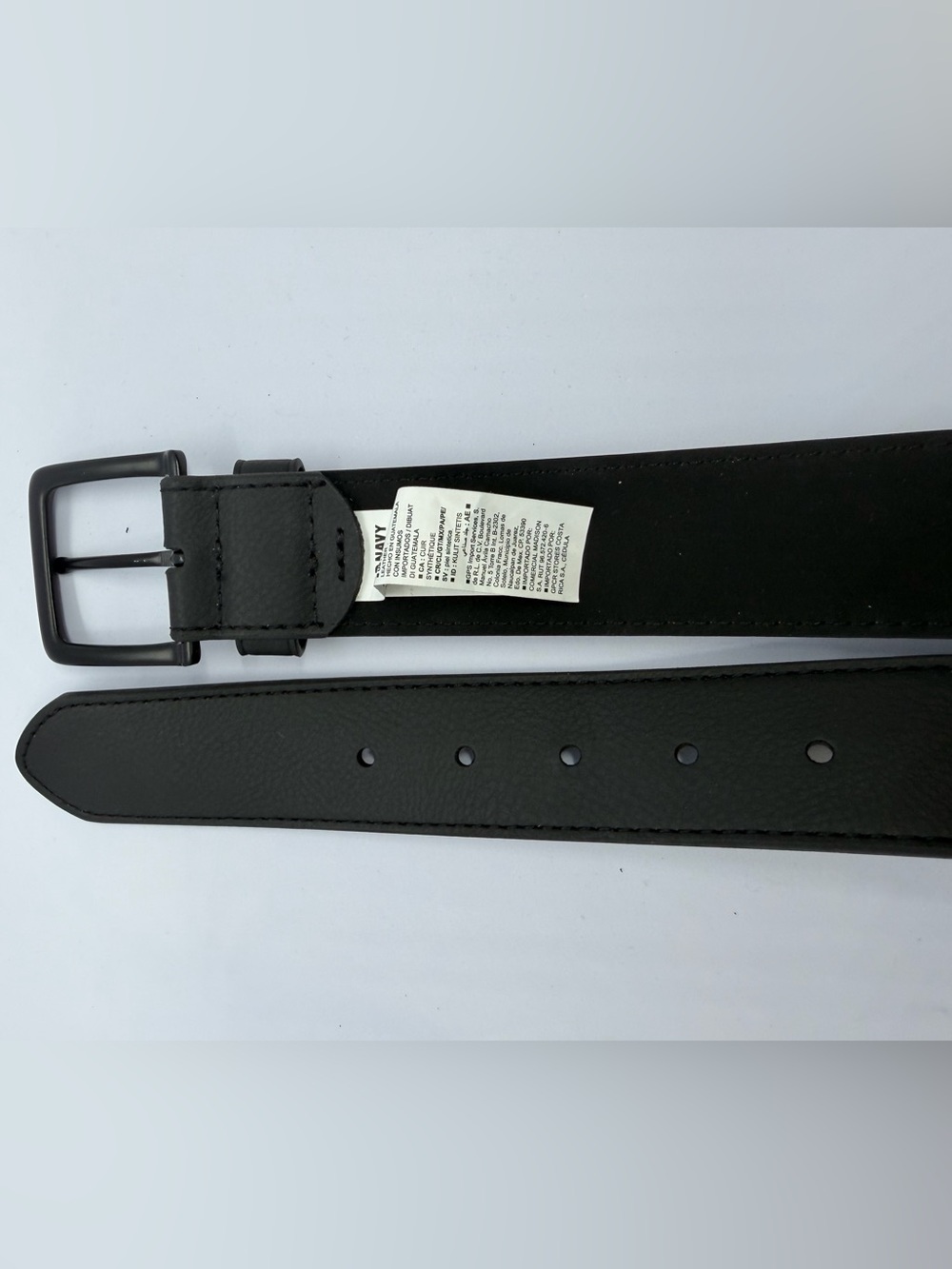 Old Navy Black Men's Casual Leather Belt with Matte Buckle
